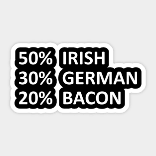 20% Bacon - Funny - White Lettering Sticker